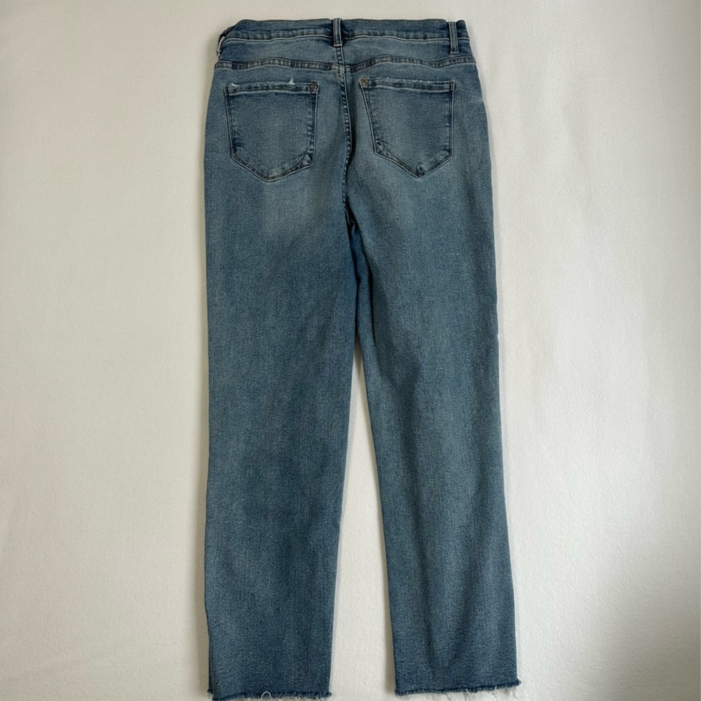 Kensie Jeans Vintage Luxe Juliet High Rise Slim Medium Wash Raw Hem Size 14 - Picture 3 of 13